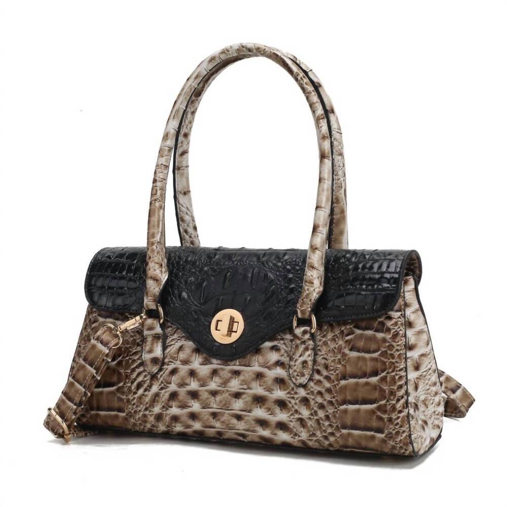 NEW MKF COLLECTION women's liviana croc-embossed fine hardware shoulder bag in b
